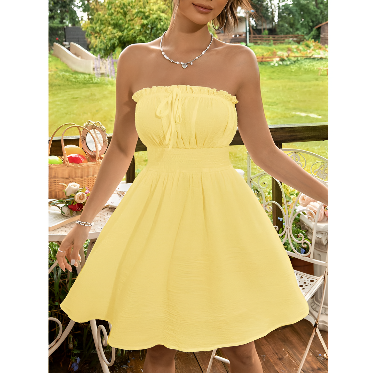 Mini sommerkjole til kvinder - Let bomuld - Sommerlook - Andbart stof