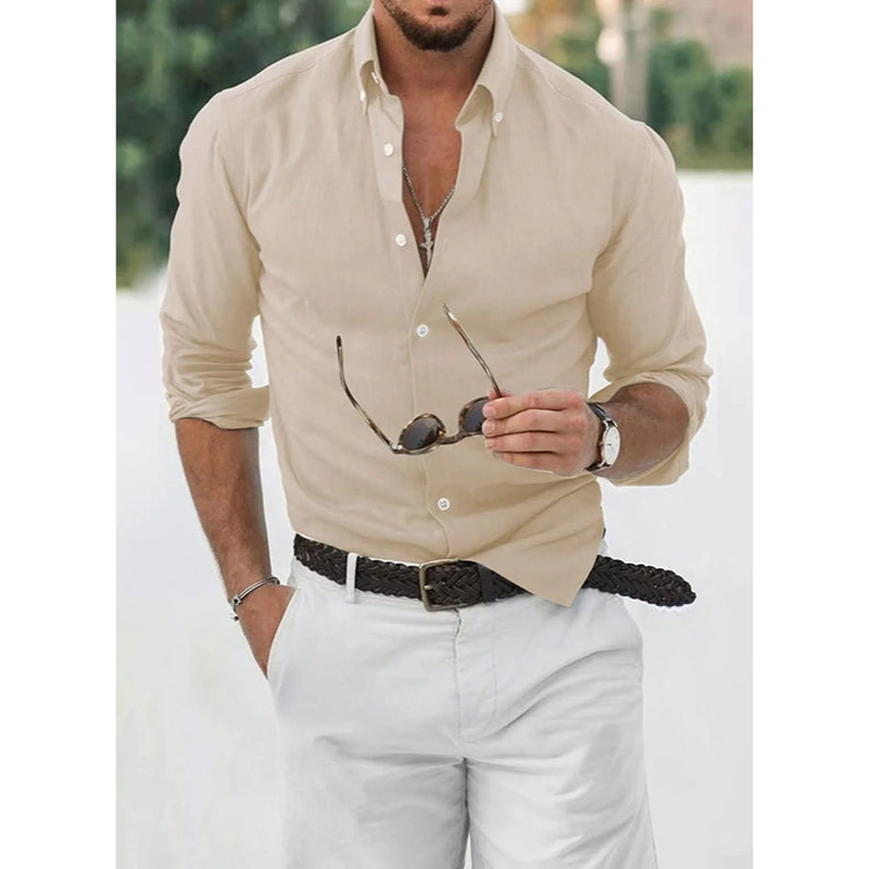 Heres skjorte – Åndbart stof – Formel stil – Knaplukning