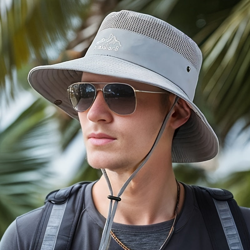 Unisex safari hat – beskyttelse mod solen – luftig design – vindstram pasform