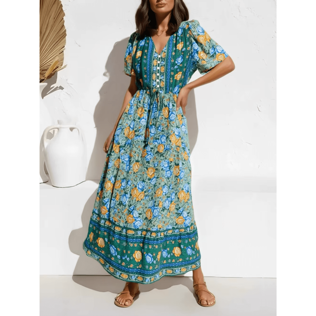 Variant image for Blomster Maxi Kjole til Fest-4