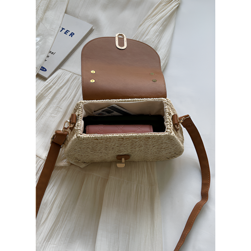 Sommertaske til kvinder - Vævet krop - Justerbar rem - Smart spændetalje