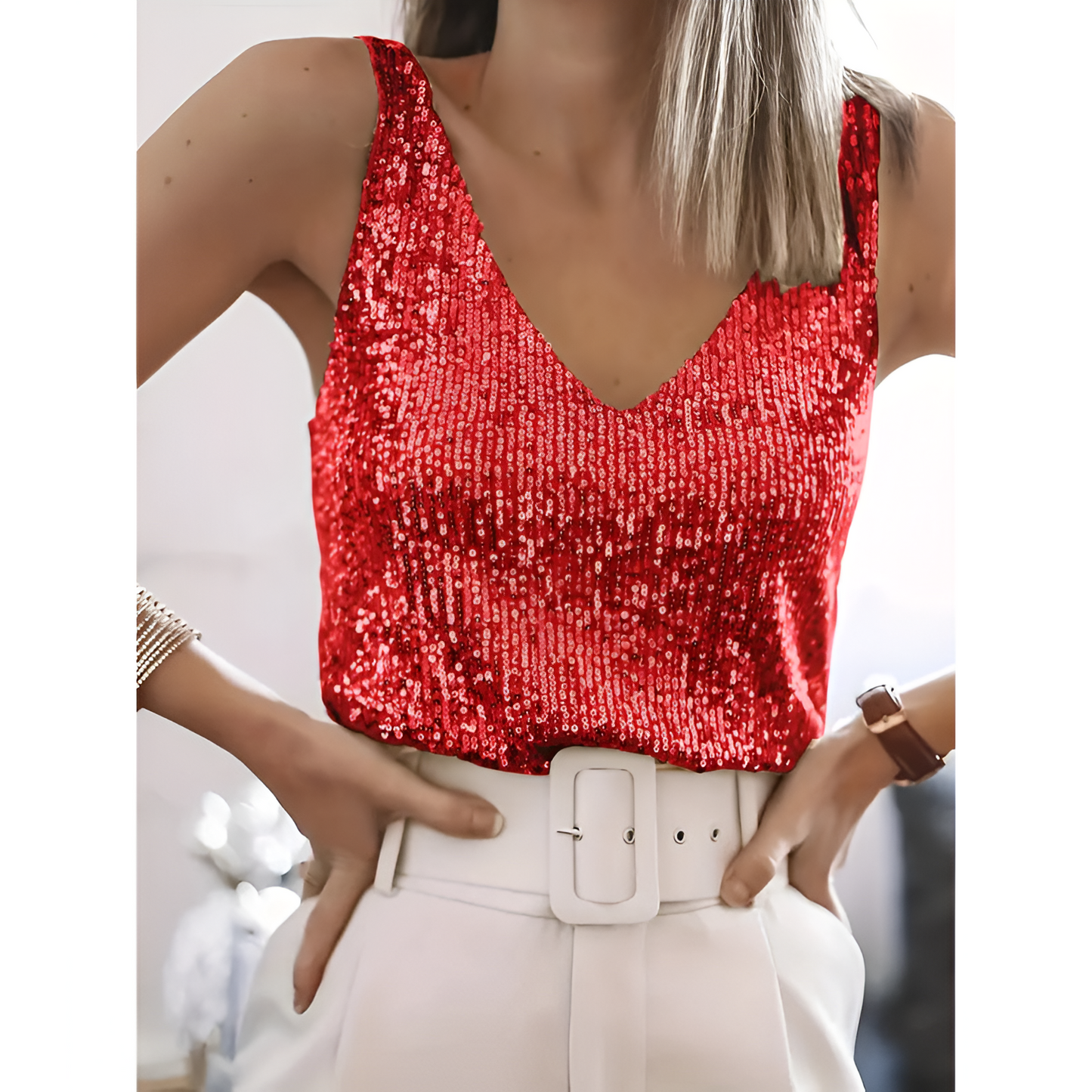 Top til kvinder - Glam-look - Behagelig pasform - Glitrende stil