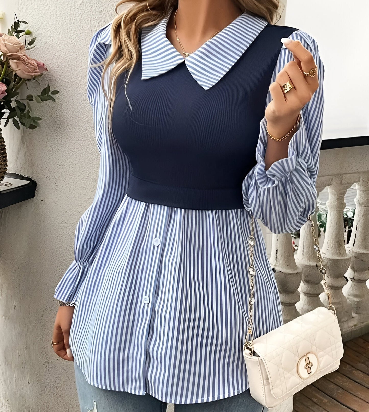 Casual bluse til kvinder – Moderne print – Let materiale – Smart finish