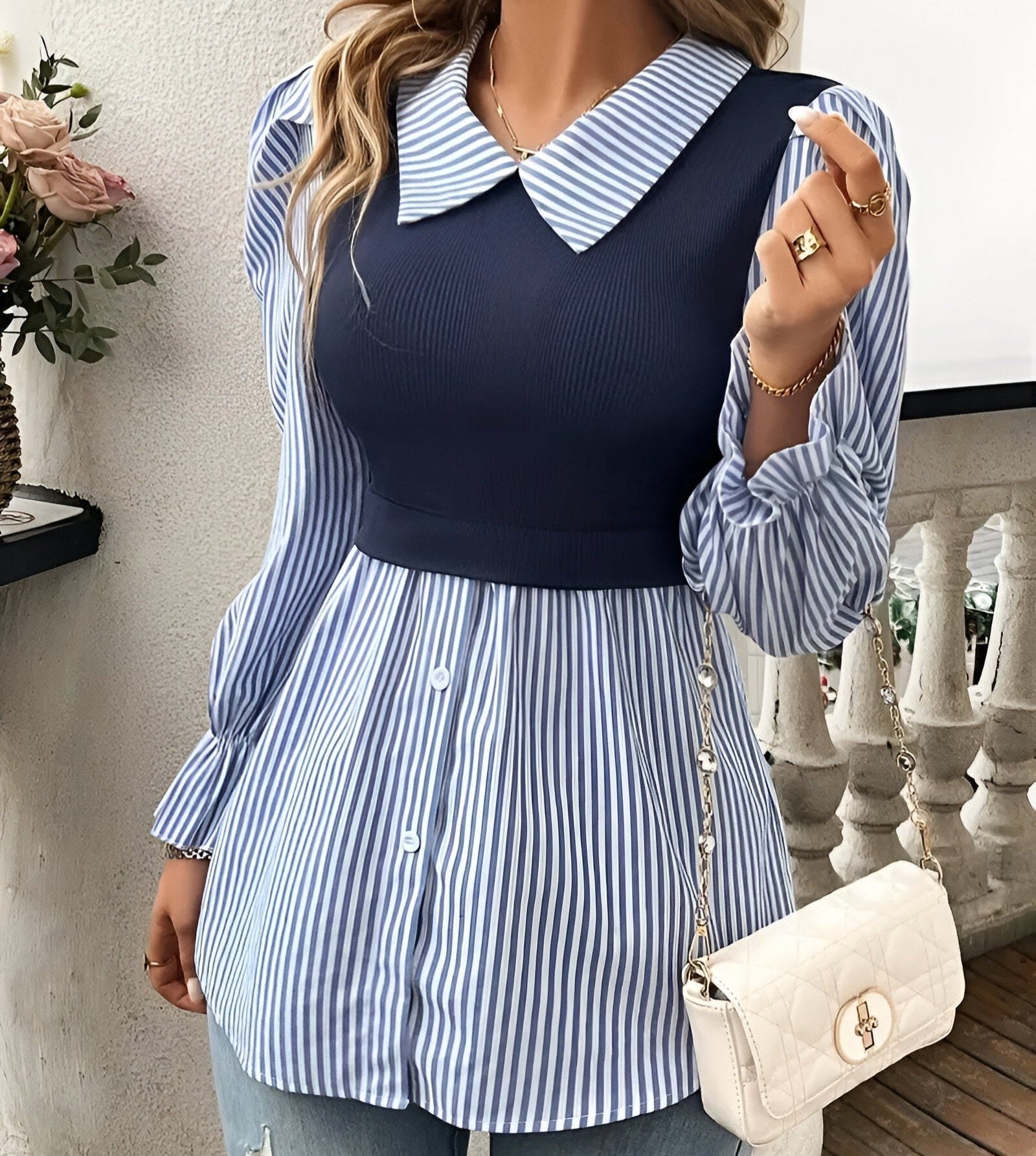 Casual bluse til kvinder – Moderne print – Let materiale – Smart finish