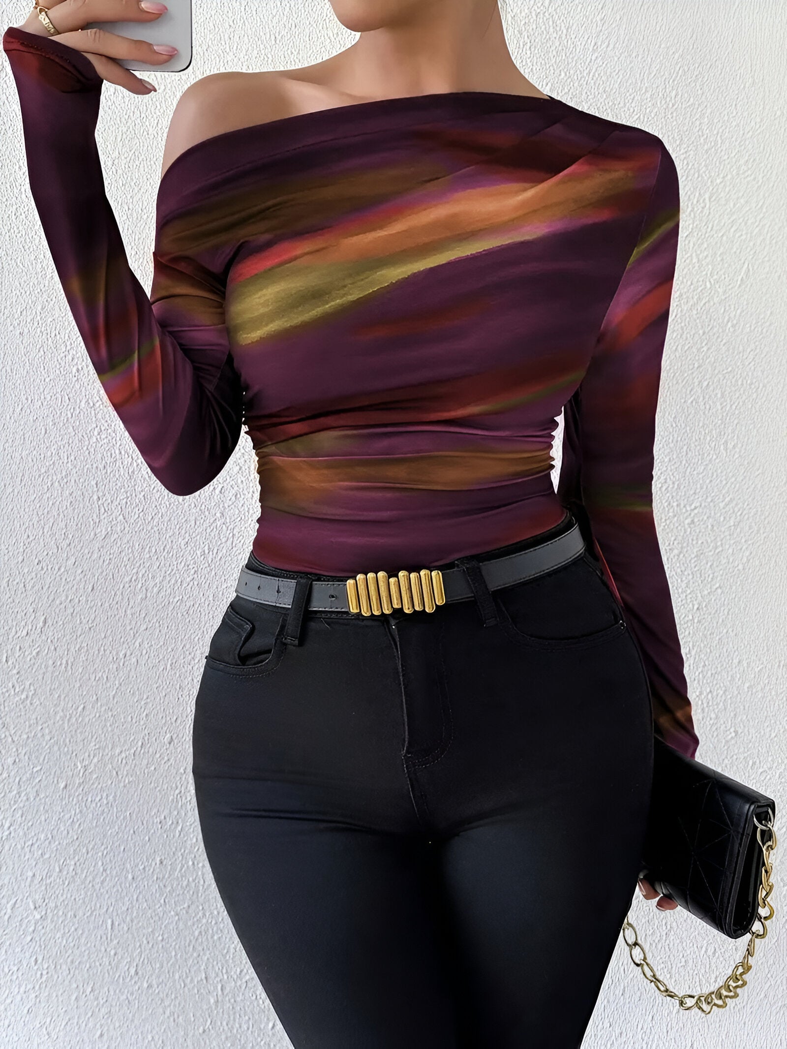 Dametøj T-shirt – Trendy design – Luftigt bomuld – Perfekt til forår og efterår