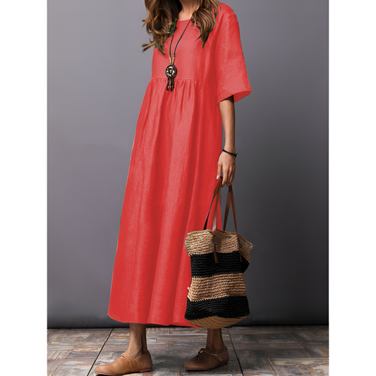Maxikjole til kvinder – behageligt materiale – elegante farver – løs pasform