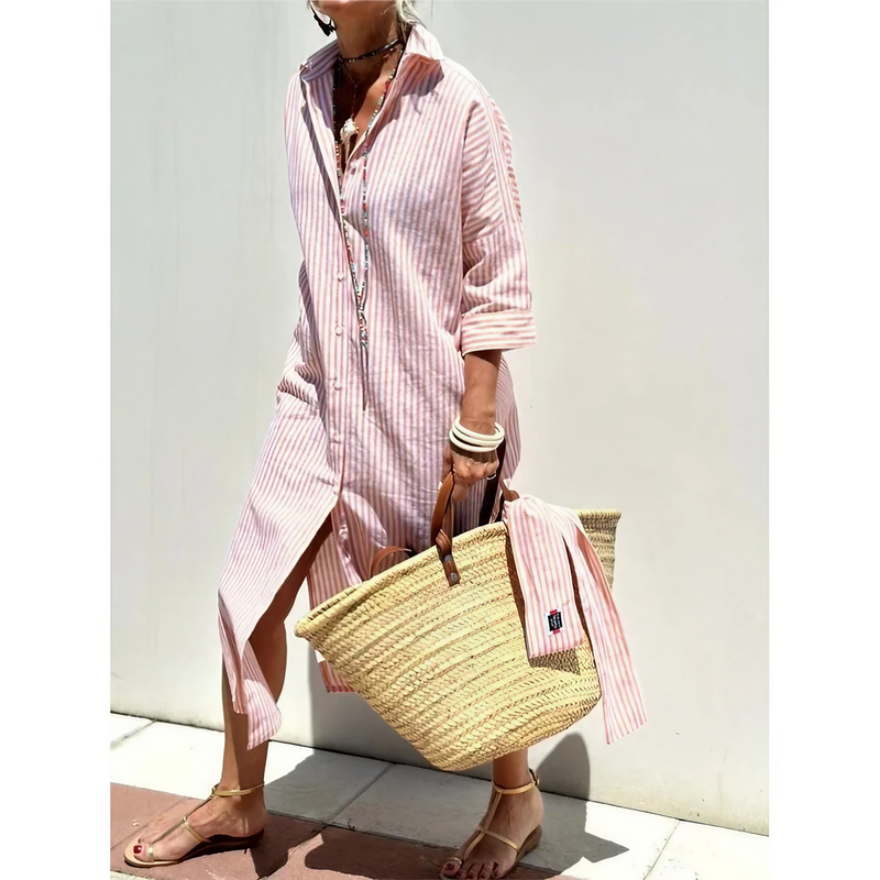 Casual kjole til kvinder – 100 % bomuld – Krave – Alsidig look