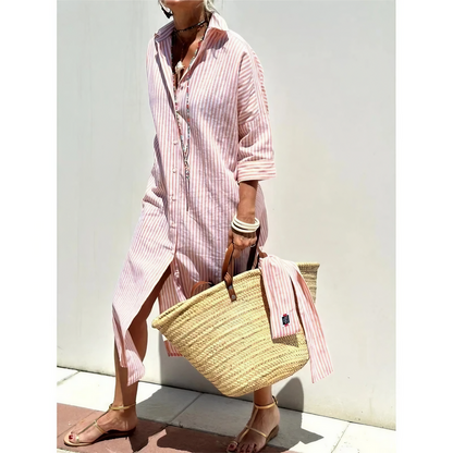 Casual kjole til kvinder – 100 % bomuld – Krave – Alsidig look