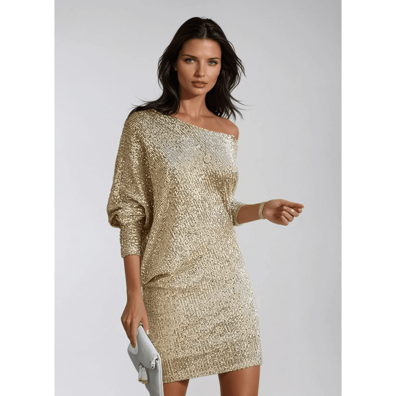 Damesfeestjurk – Glitrende pailletter – Elegant silhuet – Åndbar stof