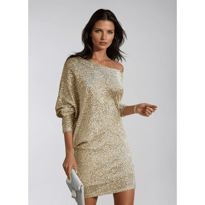 Damesfeestjurk – Glitrende pailletter – Elegant silhuet – Åndbar stof