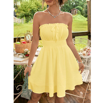 Mini sommerkjole til kvinder - Let bomuld - Sommerlook - Andbart stof