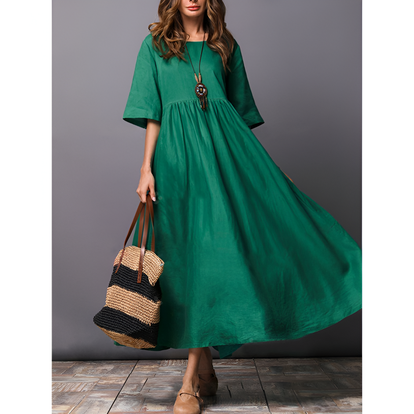 Maxikjole til kvinder – behageligt materiale – elegante farver – løs pasform