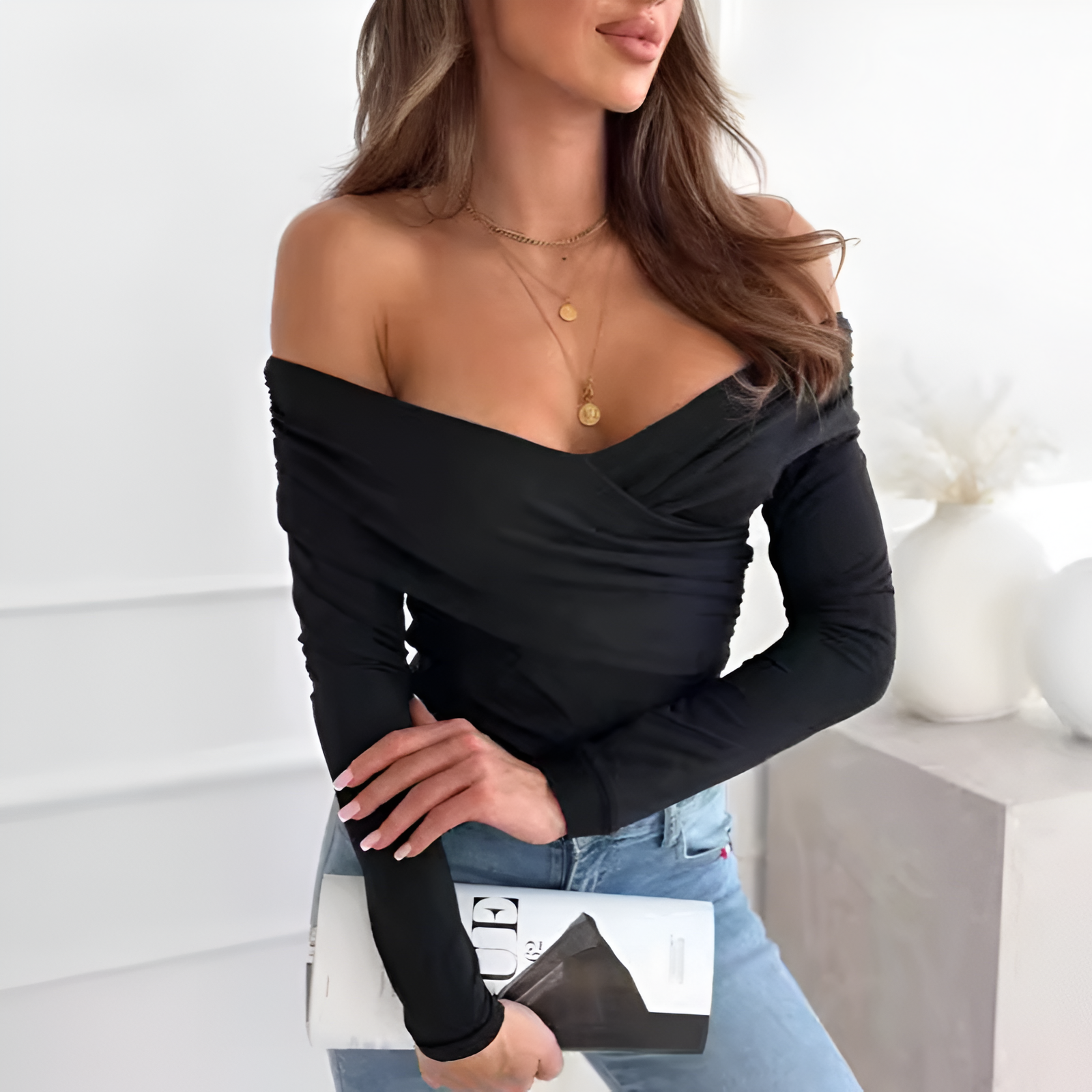 Off-shoulder top til kvinder – Casual chic – Alsidig look – Behagelig pasform
