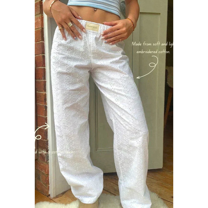 Afslappede damerbukser - Letvægtsstof - Sidelommer - Moderne stil