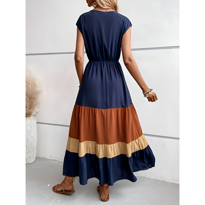 Maxikjole til damer - Dyb V hals - Elegant A linje - Sommerstil