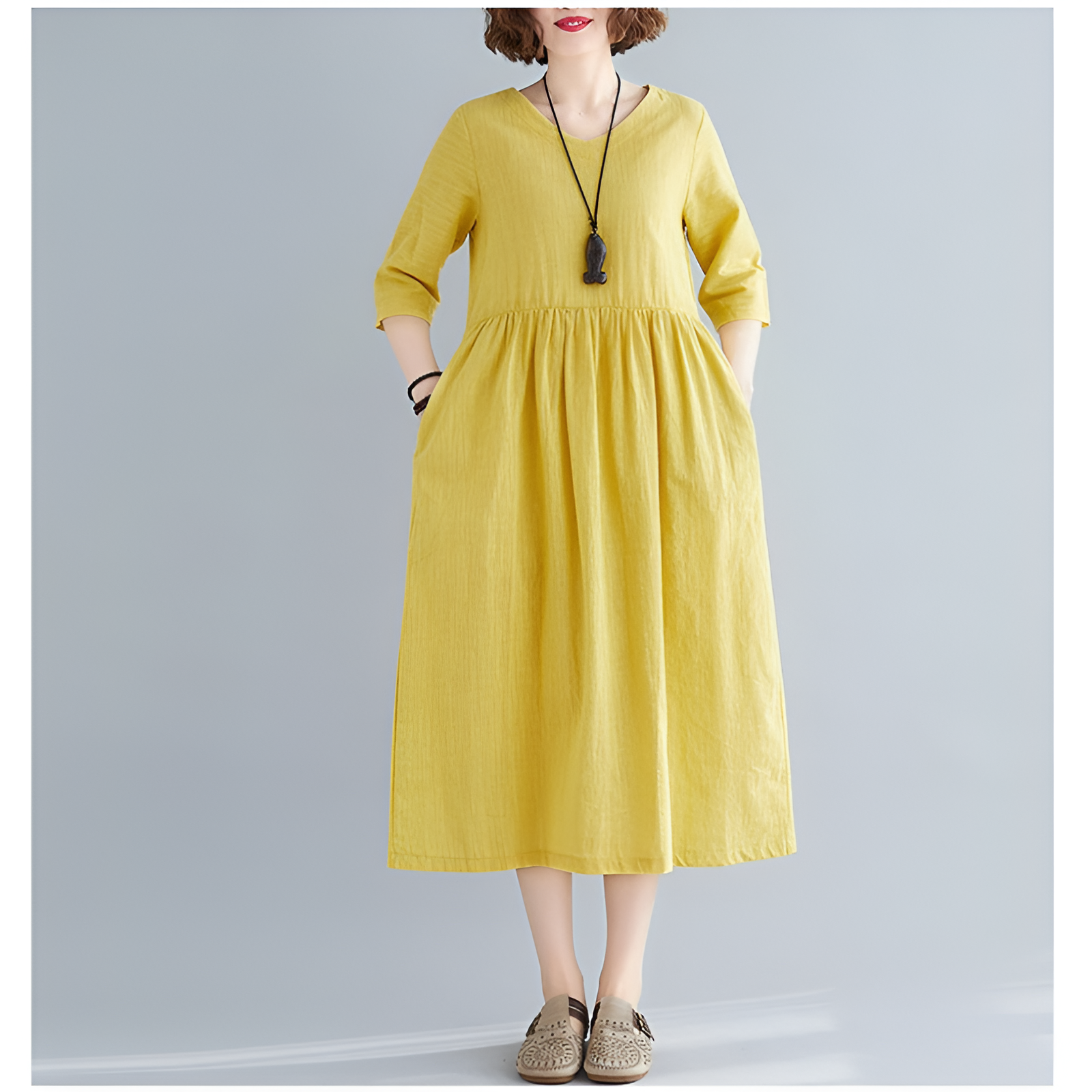 Maxikjole til kvinder – behageligt materiale – elegante farver – løs pasform