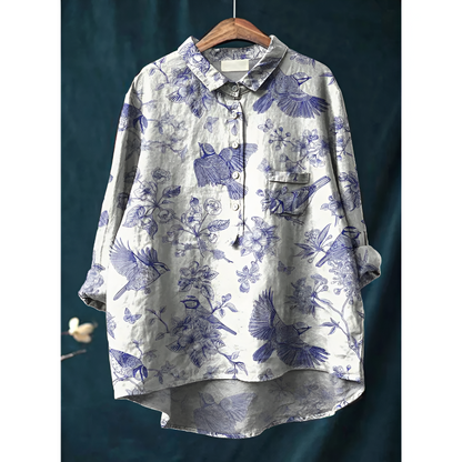 Dame bluse – Elegant stil – Åndbart bomuld – Flatterende pasform