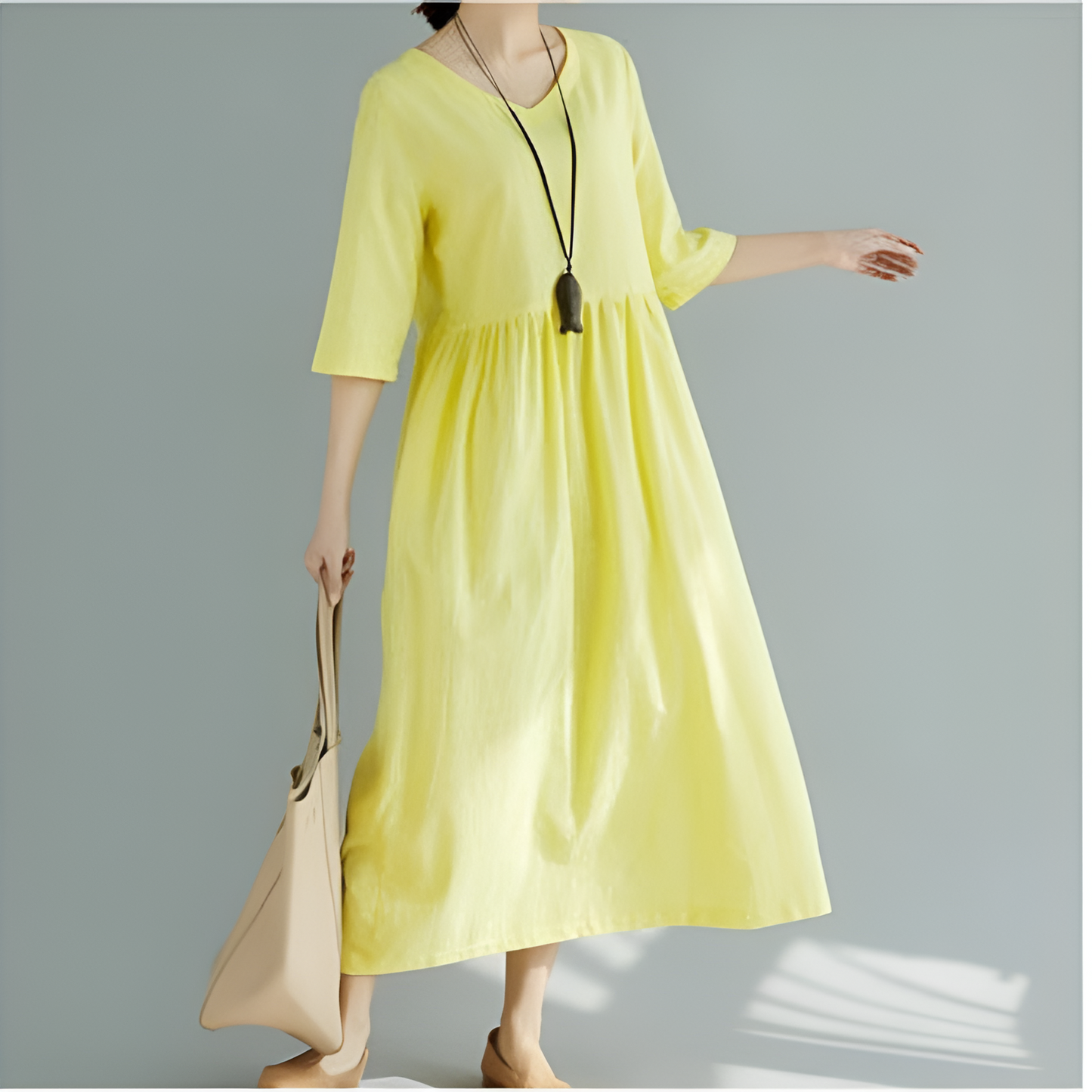 Maxikjole til kvinder – behageligt materiale – elegante farver – løs pasform