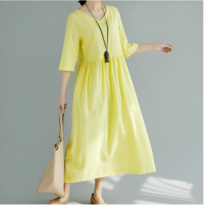 Maxikjole til kvinder – behageligt materiale – elegante farver – løs pasform