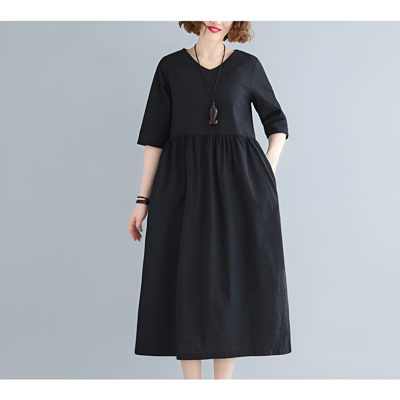 Maxikjole til kvinder – behageligt materiale – elegante farver – løs pasform