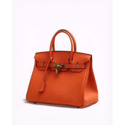 Kvinders håndtaske - ægte læder - luksusdesign - Golden accenter