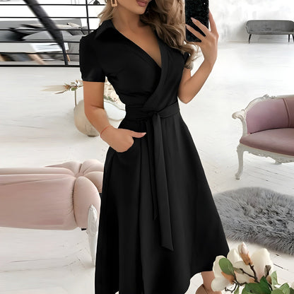 Midi-kjole til kvinder – Let materiale – Midi-længde – Elegant look