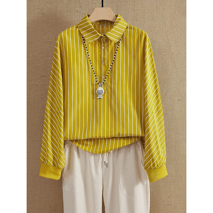 Dame bluse – let stof – tidløse striber – alsidig stil