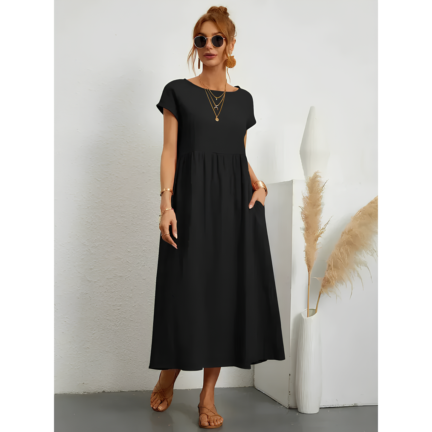 Sommerkjole til kvinder – Åndbart stof – Elegant talje – Afslappet stil