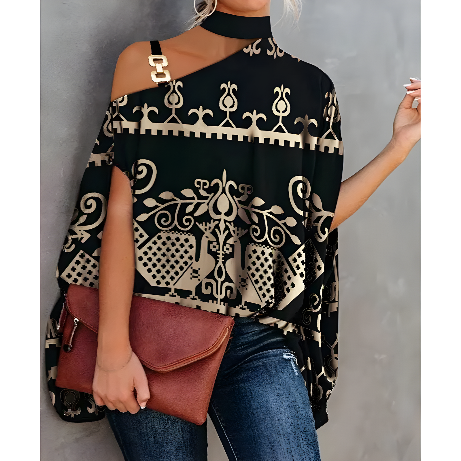 Dame top – Off-shoulder stil – Letvægtsmateriale – Trendy design