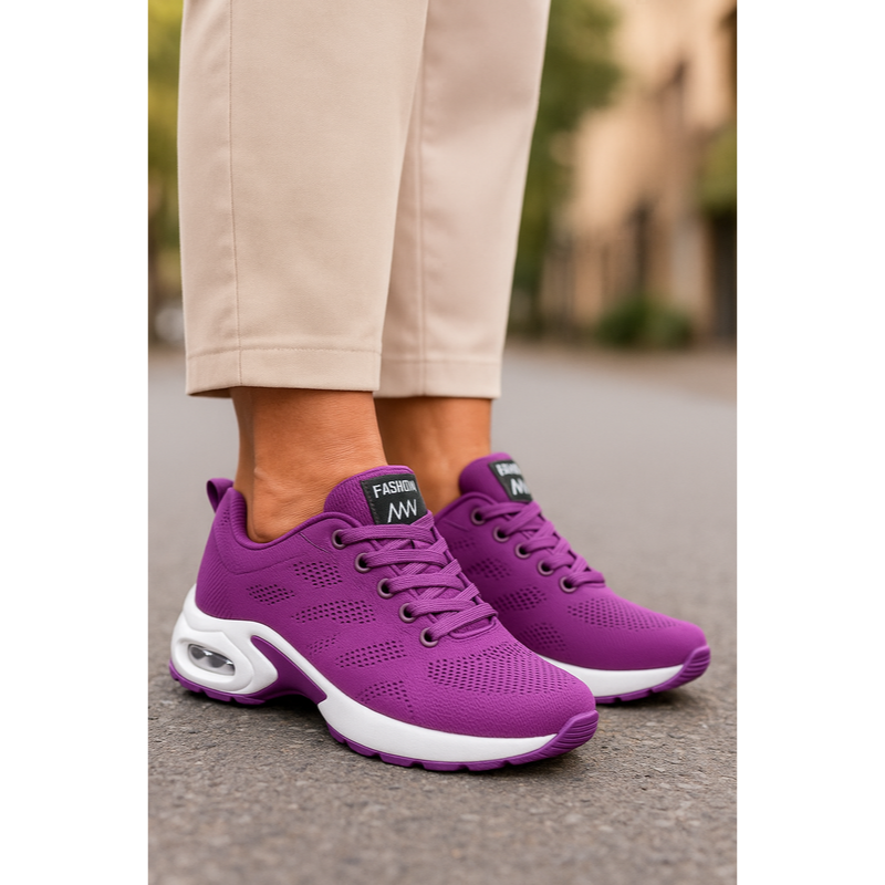 Damessneakers - Gelpuder - Letvægtsdesign - Åndbart materiale