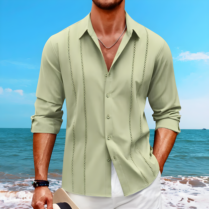 Herre casual skjorte – Åndbar blanding – Løs pasform – Tidløs look