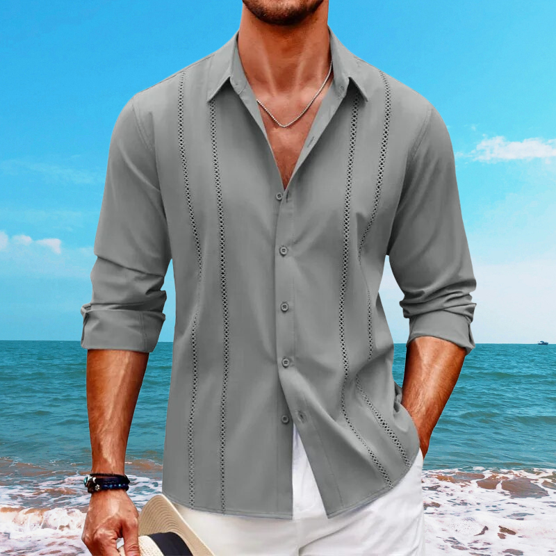 Herre casual skjorte – Åndbar blanding – Løs pasform – Tidløs look