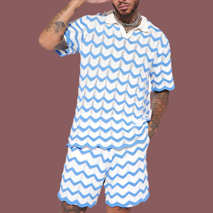 Herre polo shirt – Zigzagstruktur – Let og behagelig – Alsidig brug