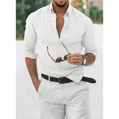 Heres skjorte – Åndbart stof – Formel stil – Knaplukning