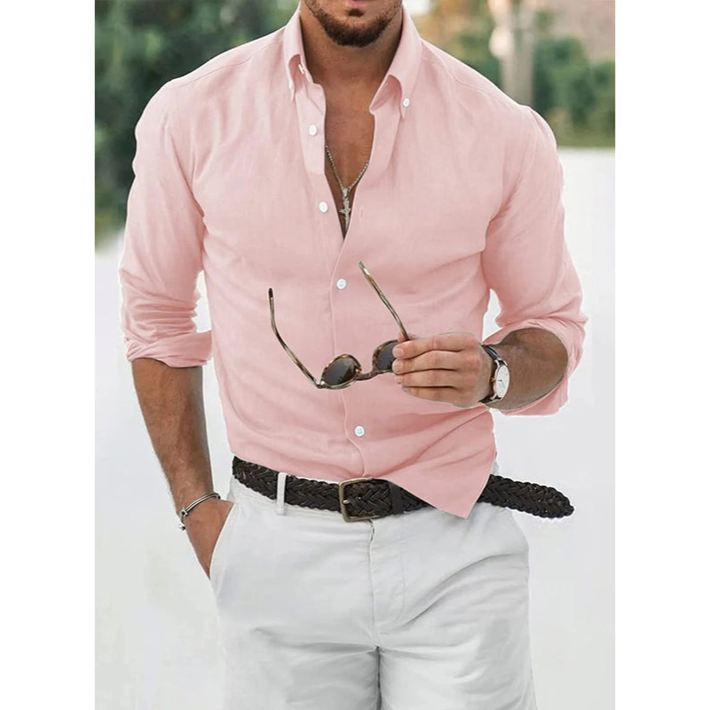 Heres skjorte – Åndbart stof – Formel stil – Knaplukning