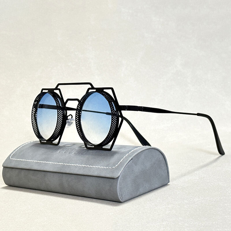 Unisex solbriller – Steampunk-stil – UV-beskyttelse – Metalstel