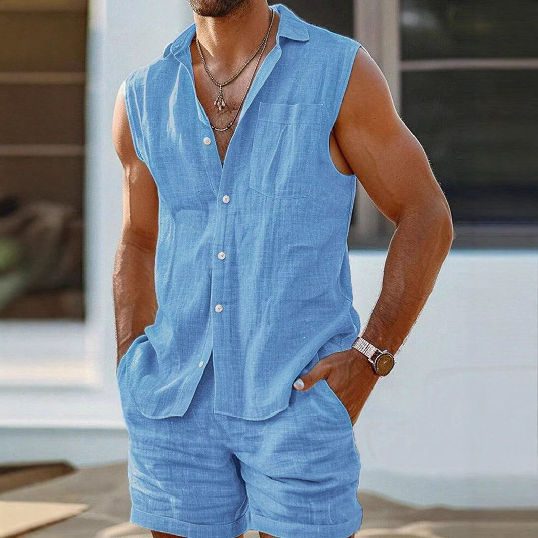 Herre sleeveless shirt – ærmefri design – afslappet look – letvægtskomfort