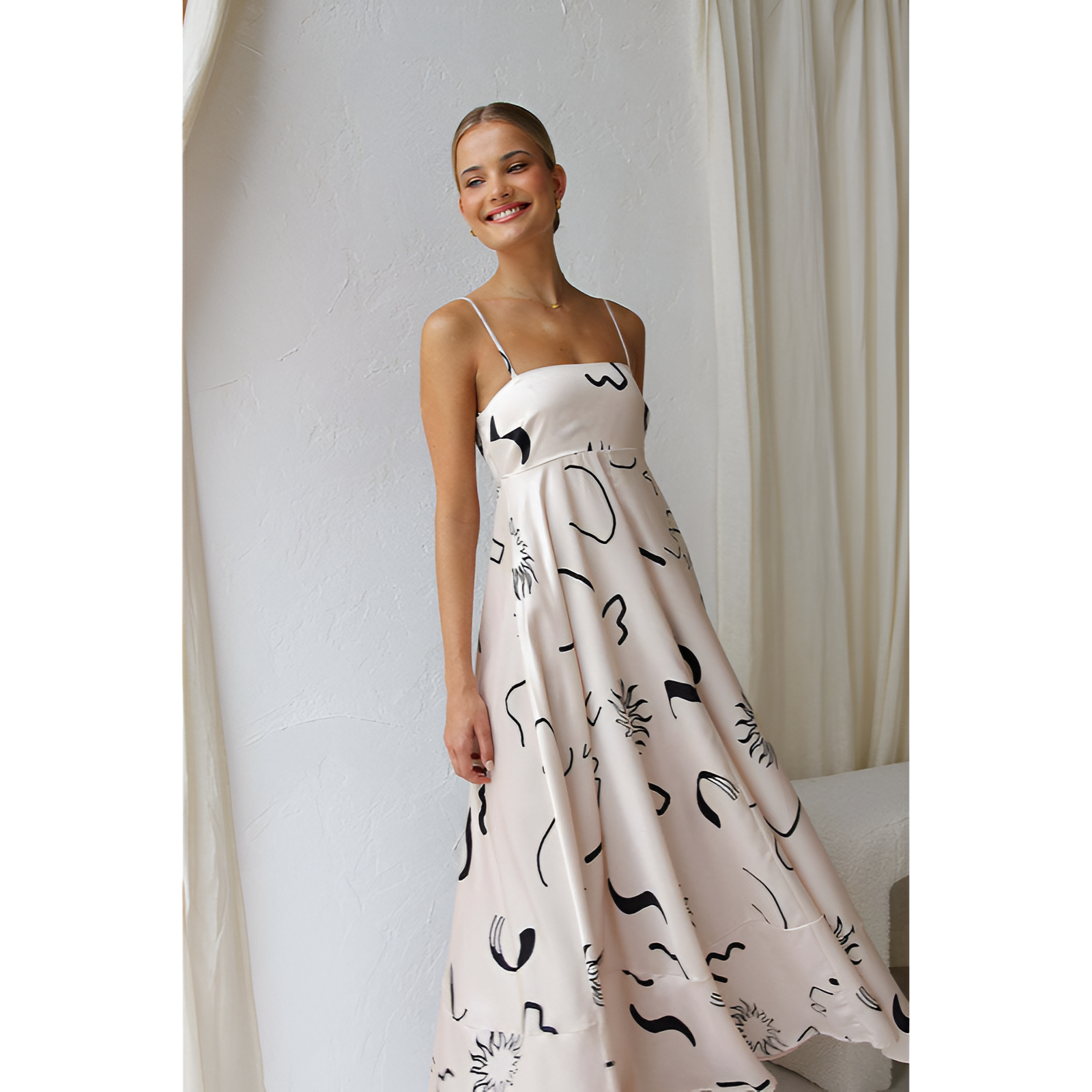 Maxikjole til kvinder – Fine stropper – Behagelig pasform – Luftigt look