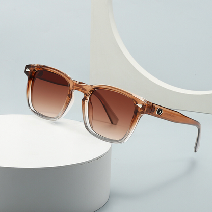 Polariserede solbriller til kvinder – Klassisk firkantet stel – Dobbelt bro – Stilfuld farveovergang