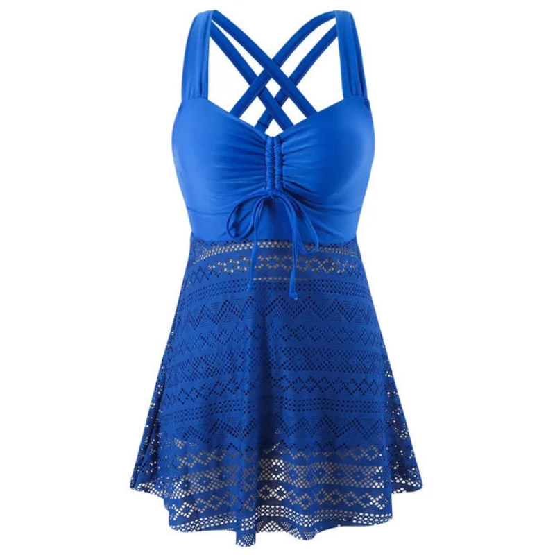 Tankini-outfit til kvinder – Letvægtsnederdel – Fuld dækning – Behageligt stretchmateriale