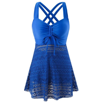 Tankini-outfit til kvinder – Letvægtsnederdel – Fuld dækning – Behageligt stretchmateriale