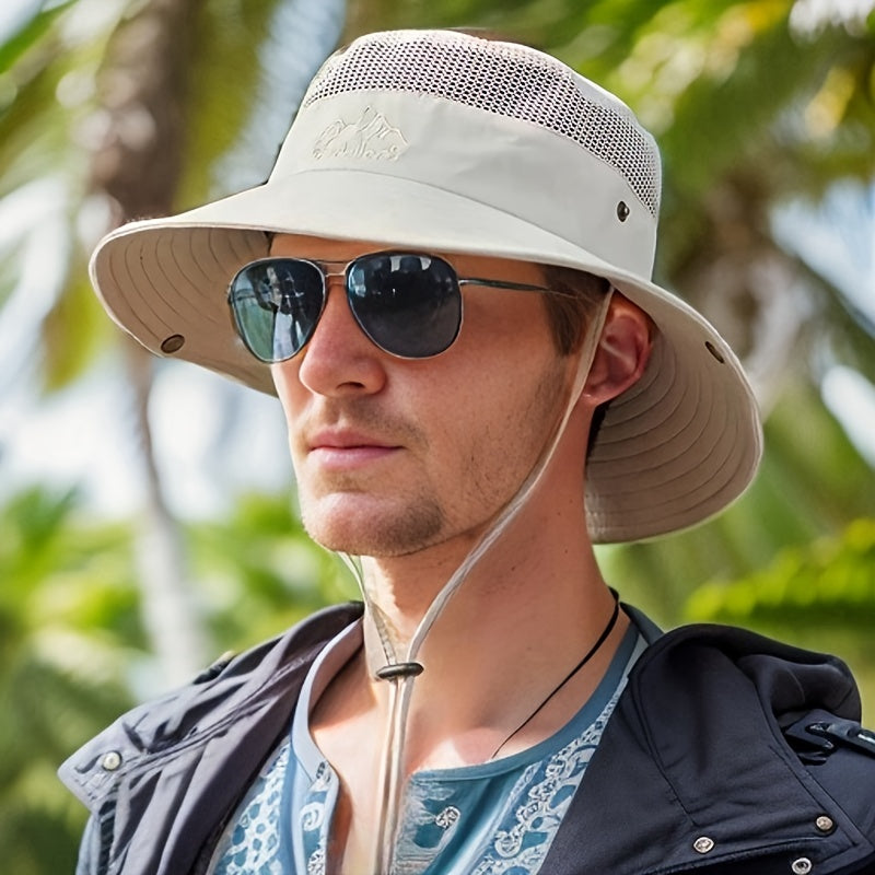 Unisex safari hat – beskyttelse mod solen – luftig design – vindstram pasform