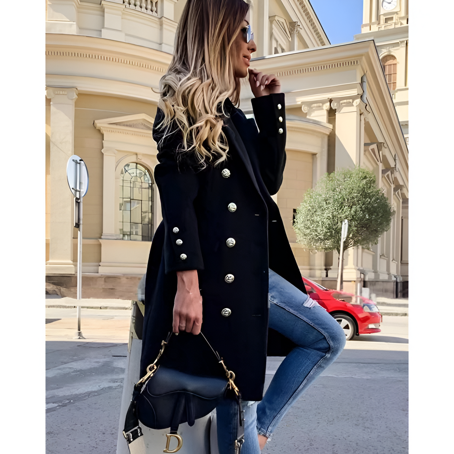 Vinterfrakke til kvinder – Lang pasform – Knaplukning – Elegant design