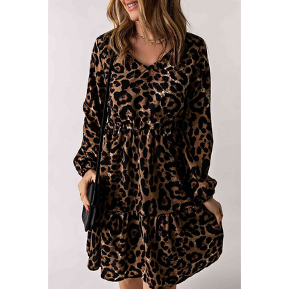 Kvindekjole – Trendy mønster – Mini-længde – Letvægtspolyester