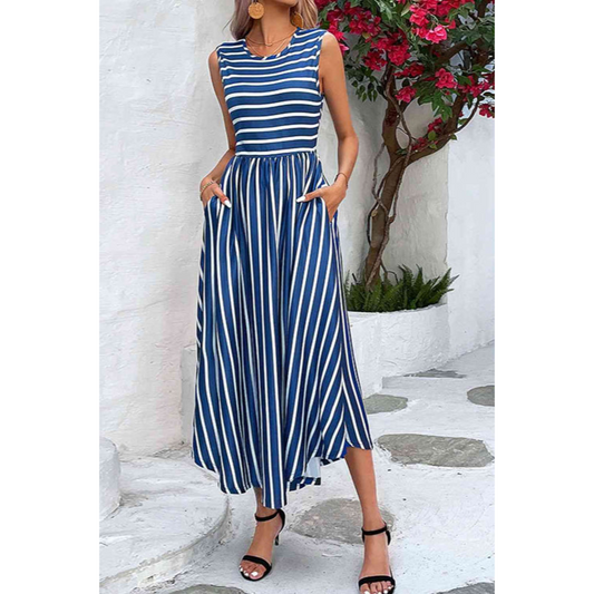 Kvindekjole – Rund hals – Praktiske lommer – Åndbart stof