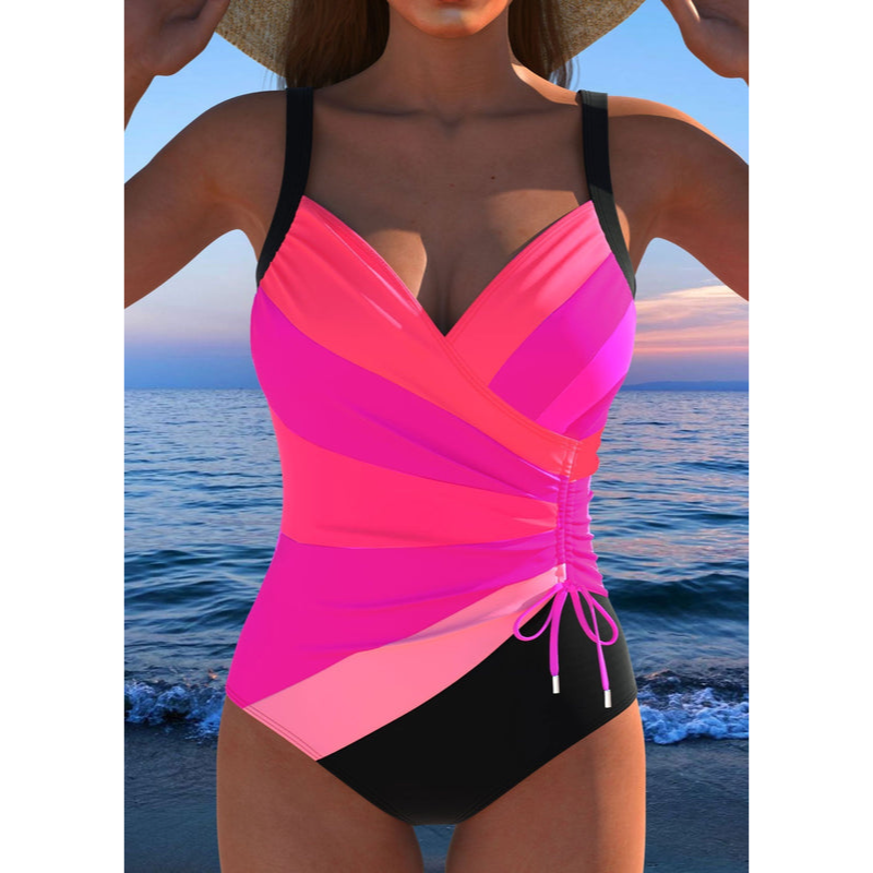 Badedragt til kvinder - Slim Fit - Livligt mønster - Blød skålstøtte