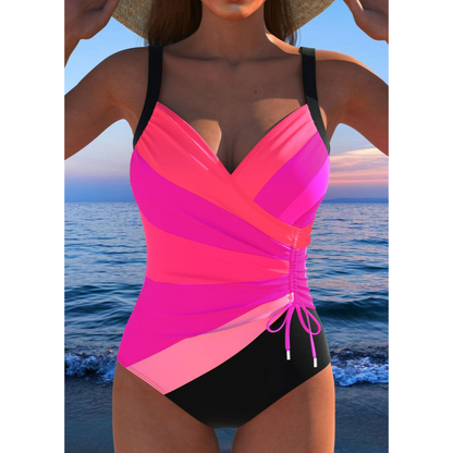 Badedragt til kvinder - Slim Fit - Livligt mønster - Blød skålstøtte