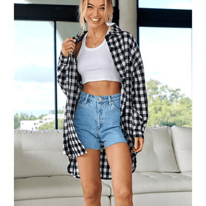 Variant image for Boho Plaid Jakke til Kvinder-19