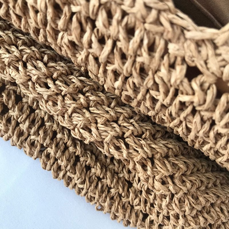 Boho Strandtaske I Naturligt Strå-5