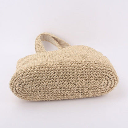 Boho Strandtaske I Naturligt Strå-4